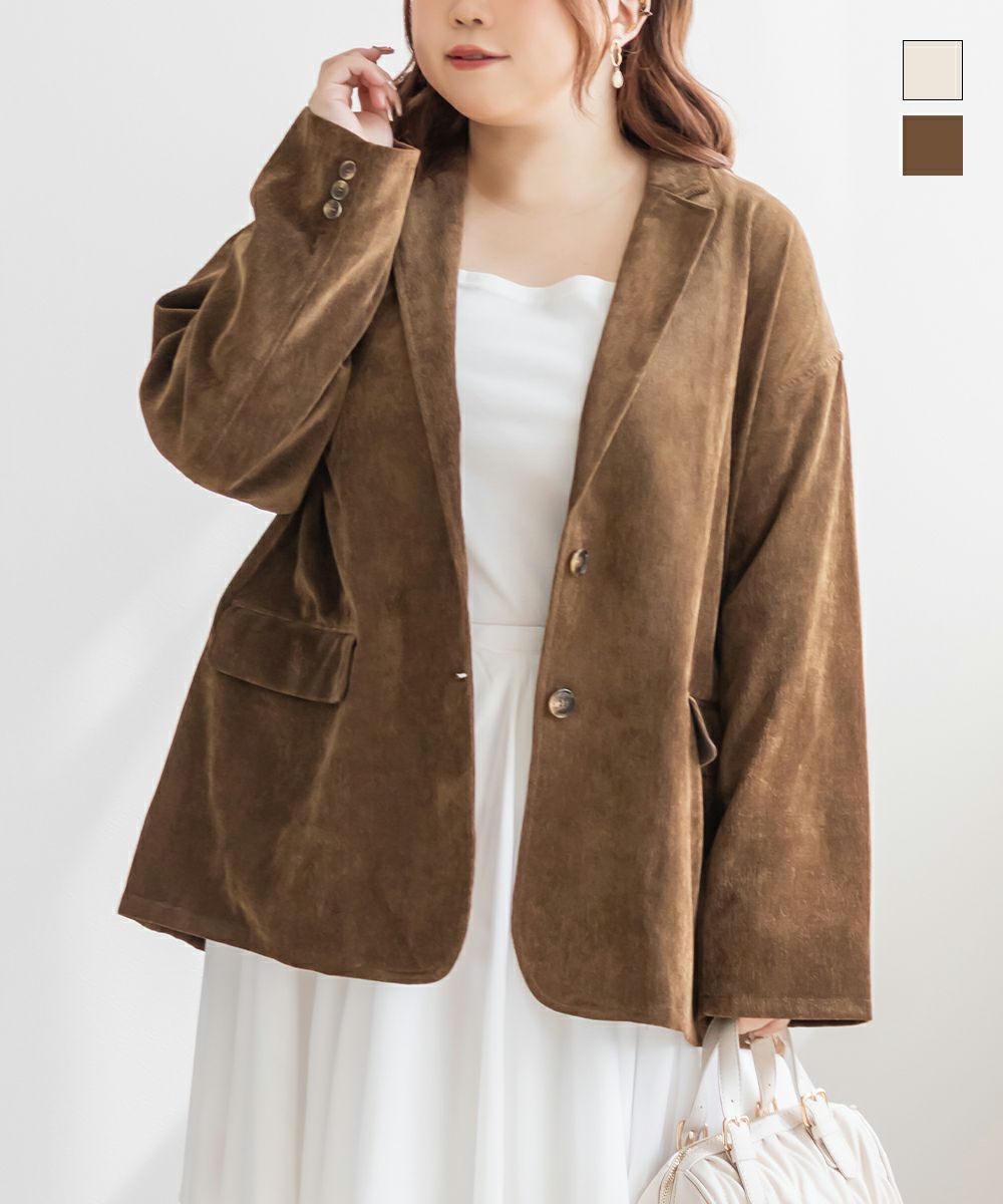 コーデュロイテーラードジャケット | 大きいサイズ レディース専門店