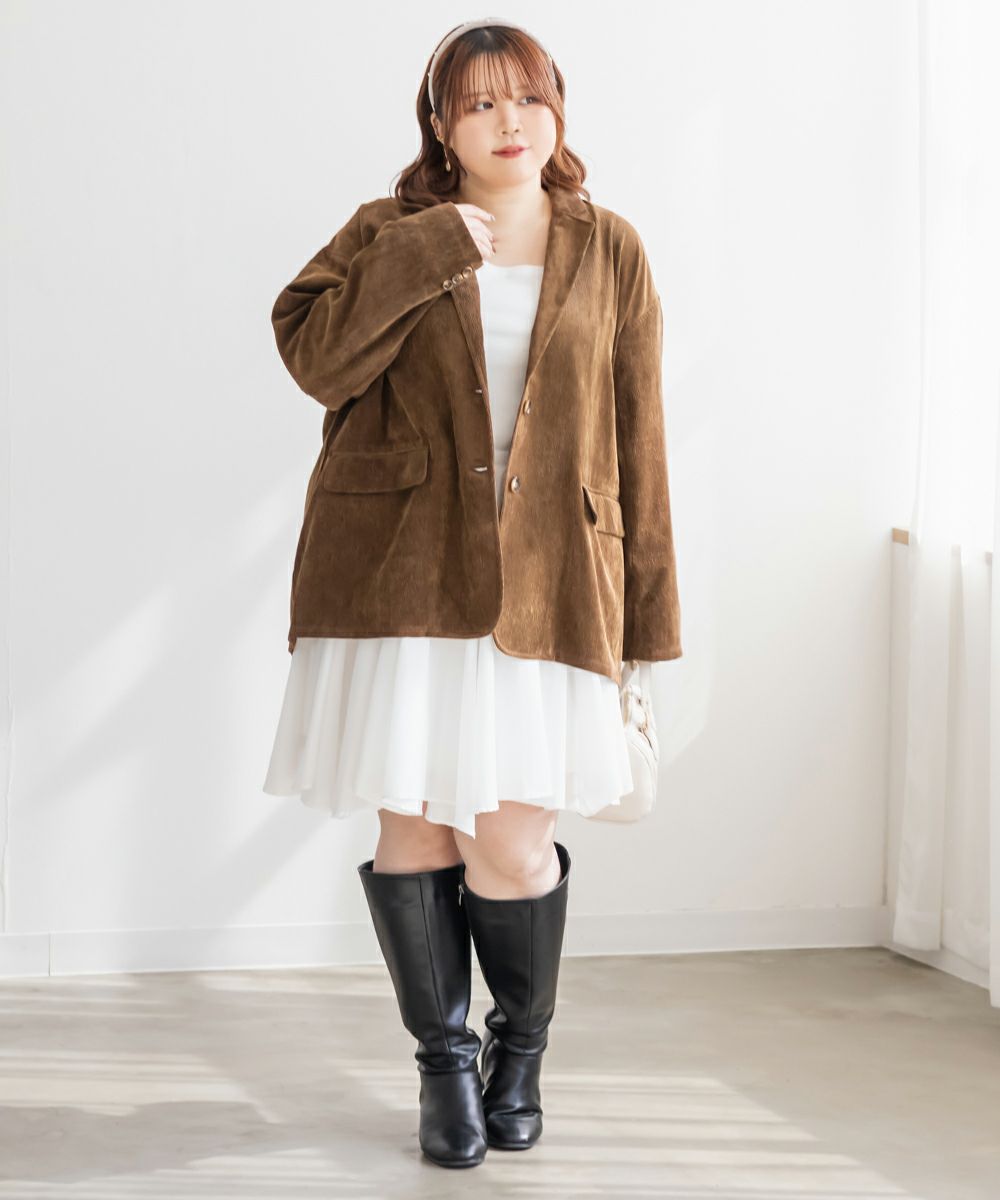 コーデュロイテーラードジャケット | 大きいサイズ レディース専門店