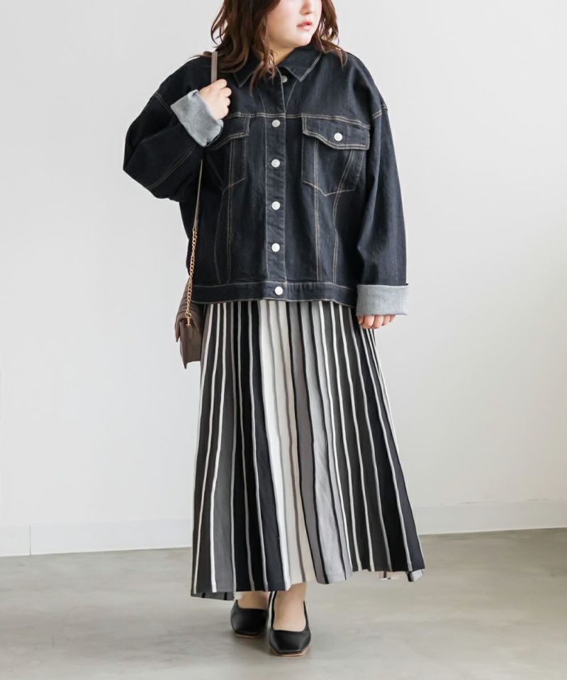 マルチカラーニットスカート | 大きいサイズ レディース専門店