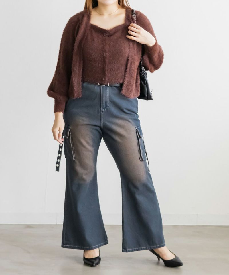 クレクレタコラ【新品】カデュネ CADUNE サスペンダーフレアパンツ クレクレタコラ様専用【新品】カデュネ CADUNE サスペンダー