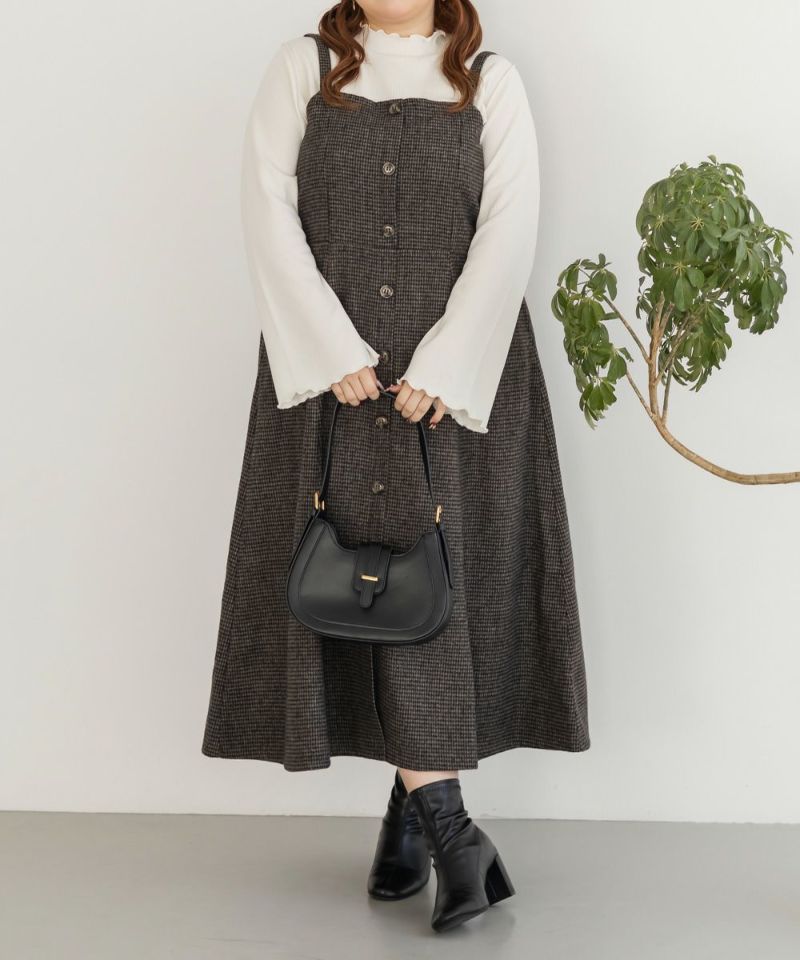 EXCENTRIQUE ジャンスカ CLETTEオリジナル千鳥柄ジャンスカワンピース | 大きいサイズ