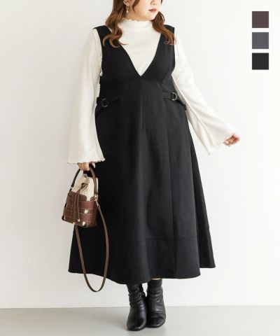 CLETTEオリジナル千鳥柄ジャンスカワンピース | 大きいサイズ