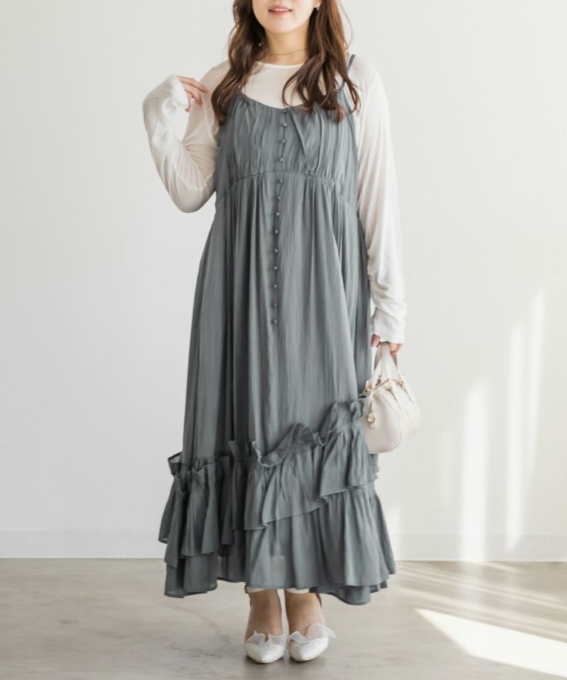 CLETTEオリジナルななめフリルキャミワンピース | 大きいサイズ