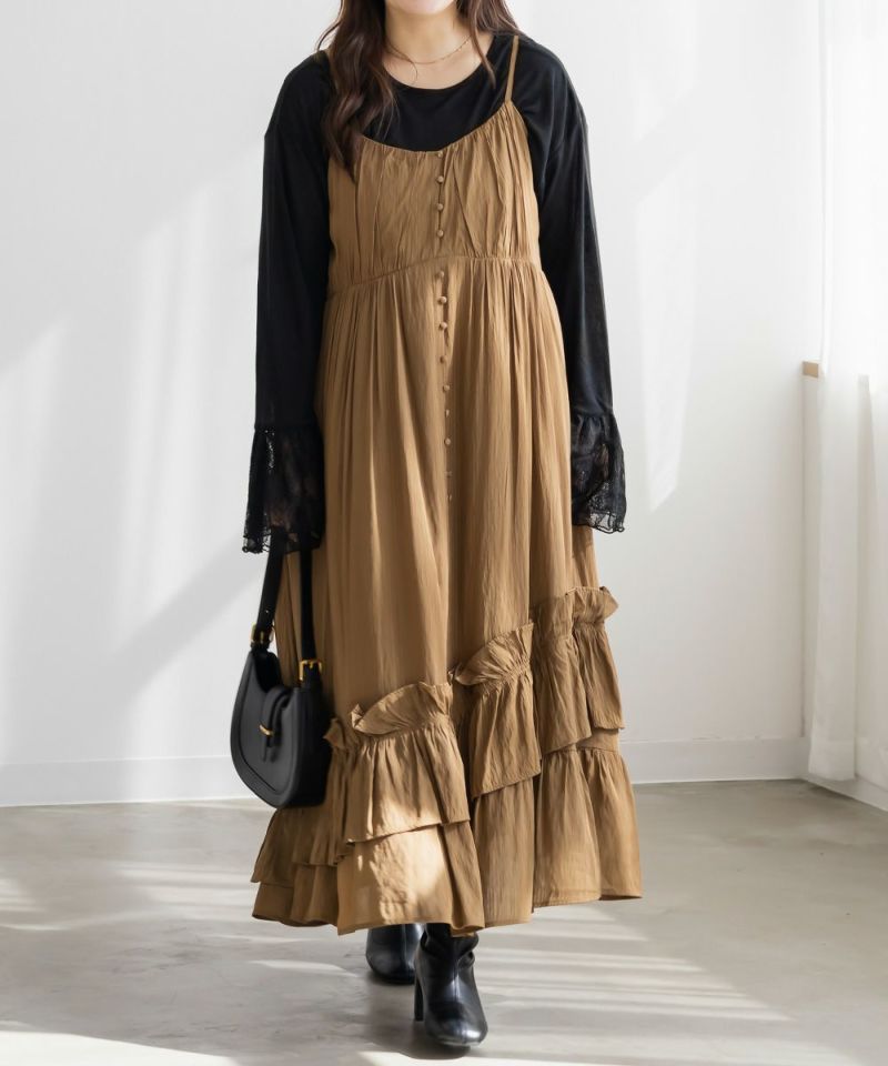 CLETTEオリジナルななめフリルキャミワンピース | 大きいサイズ