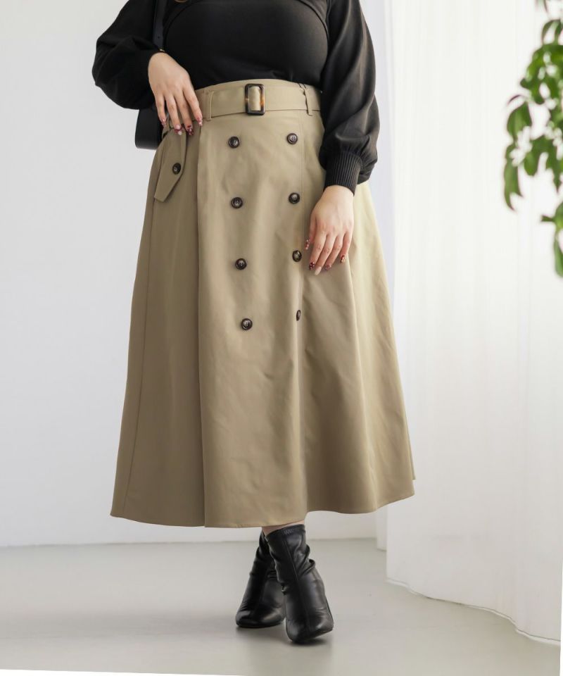 CLETTEオリジナルトレンチデザインスカート | 大きいサイズ レディース