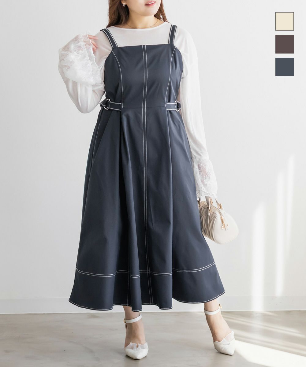 フロントジップ千鳥柄ワンピース | 大きいサイズ レディース専門店