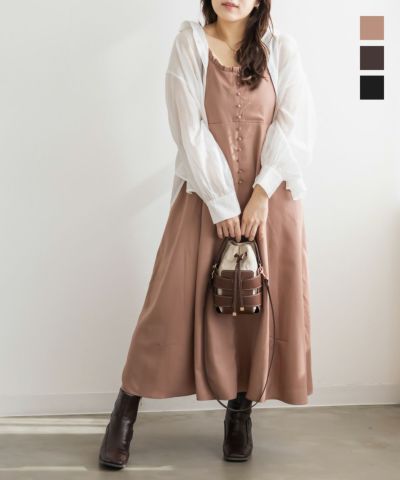 CLETTEオリジナルフリル使いキャミワンピース | 大きいサイズ