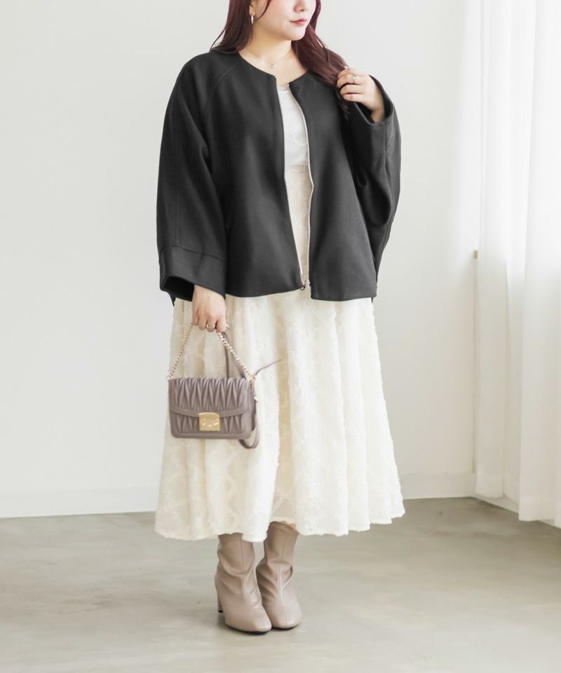 大きいサイズ/レディース/3L/4L/5L/フェイクウールドルマンスリーブコート フェイクウールドルマンスリーブコート | 大きいサイズ レディース専門