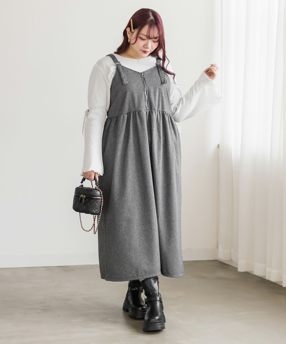 フロントジップ千鳥柄ワンピース | 大きいサイズ レディース専門店