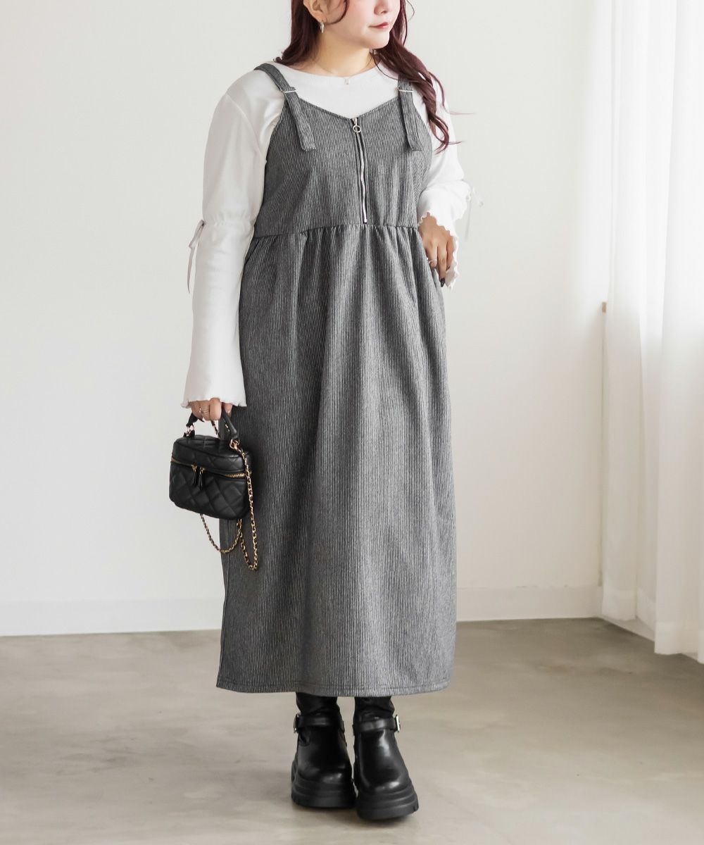 フロントジップ千鳥柄ワンピース | 大きいサイズ レディース専門店