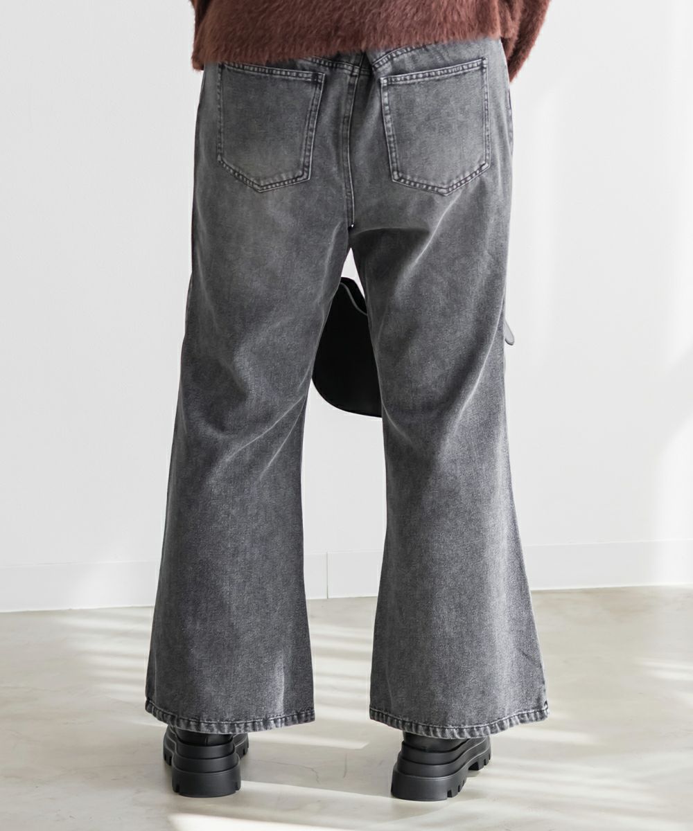 クロススタッズデニムフレアパンツ | 大きいサイズ レディース専門店