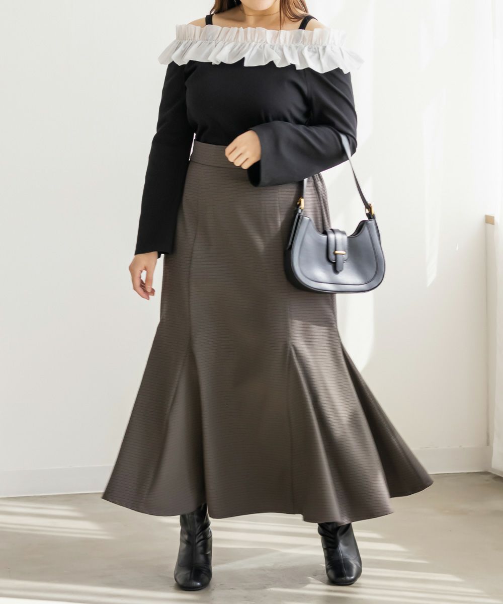 CLETTEオリジナル千鳥柄マーメイドスカート | 大きいサイズ レディース