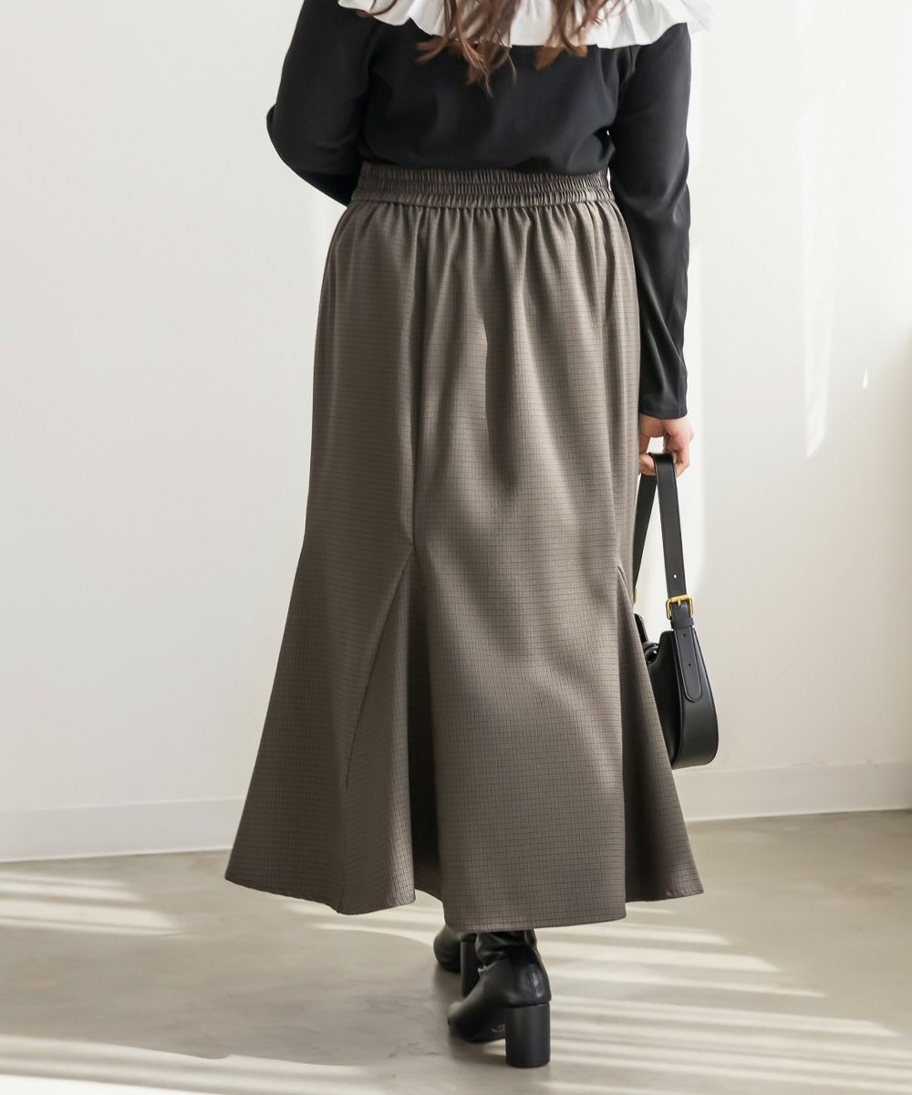 CLETTEオリジナル千鳥柄マーメイドスカート | 大きいサイズ レディース