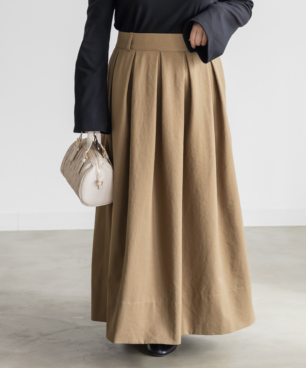 CLETTEオリジナルタックロングスカート | 大きいサイズ レディース専門