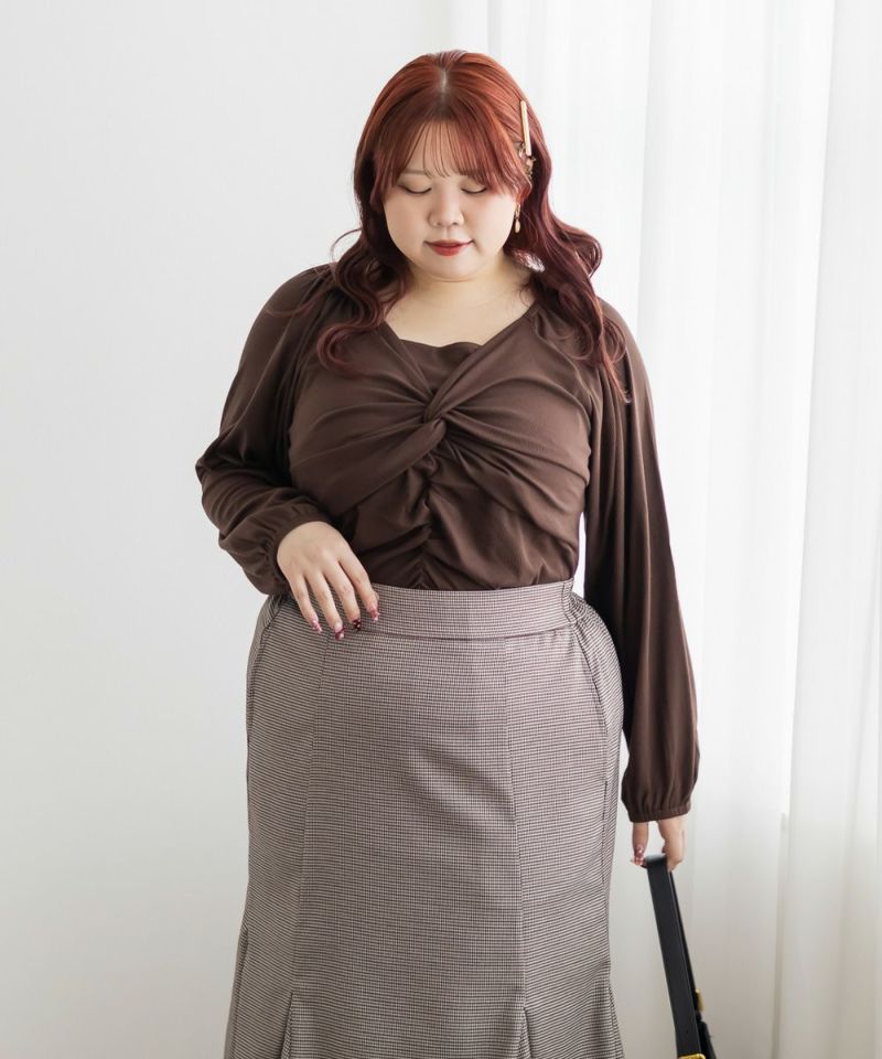 CLETTEオリジナルツイストギャザーカットソー | 大きいサイズ