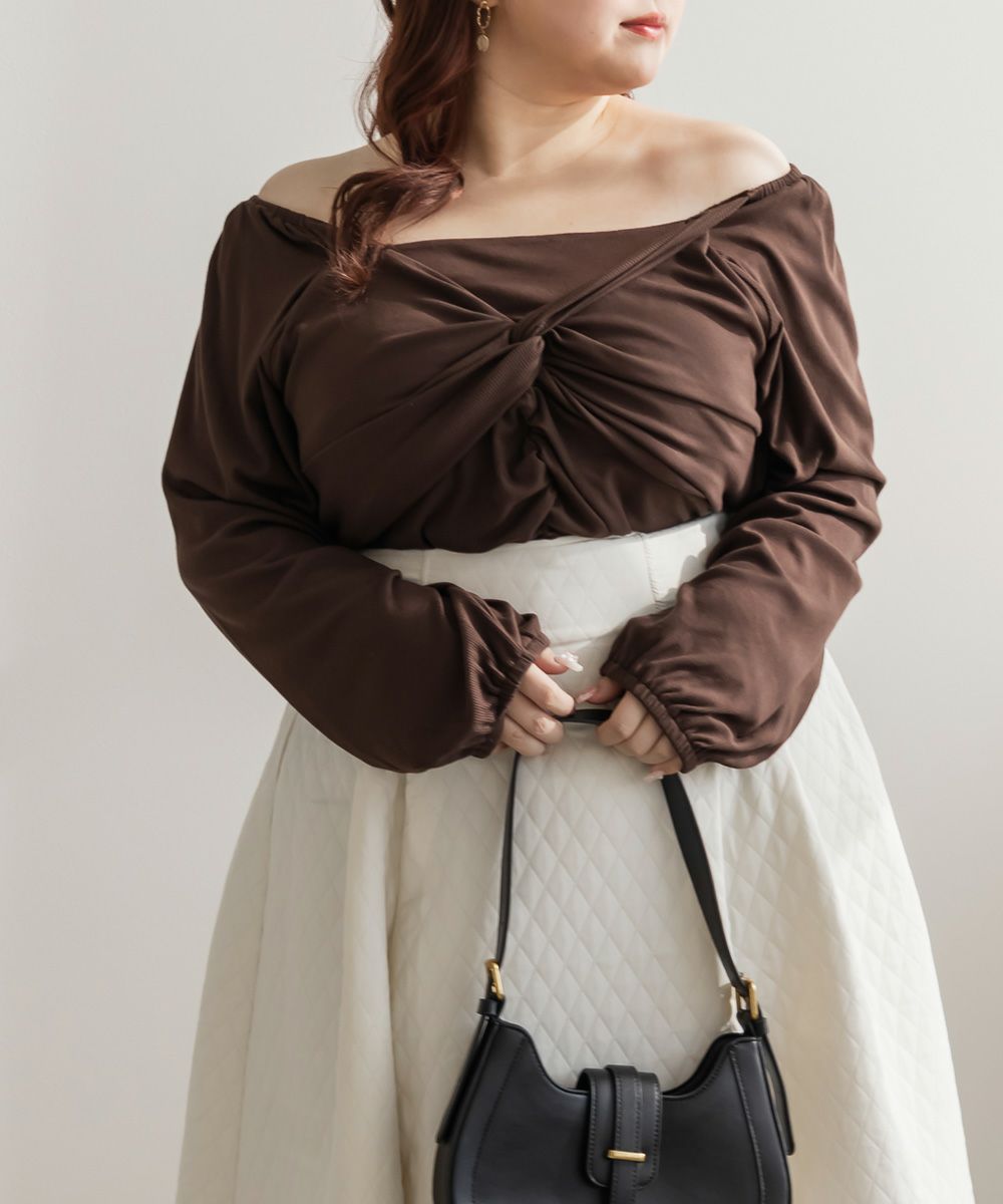 CLETTEオリジナルツイストギャザーカットソー | 大きいサイズ