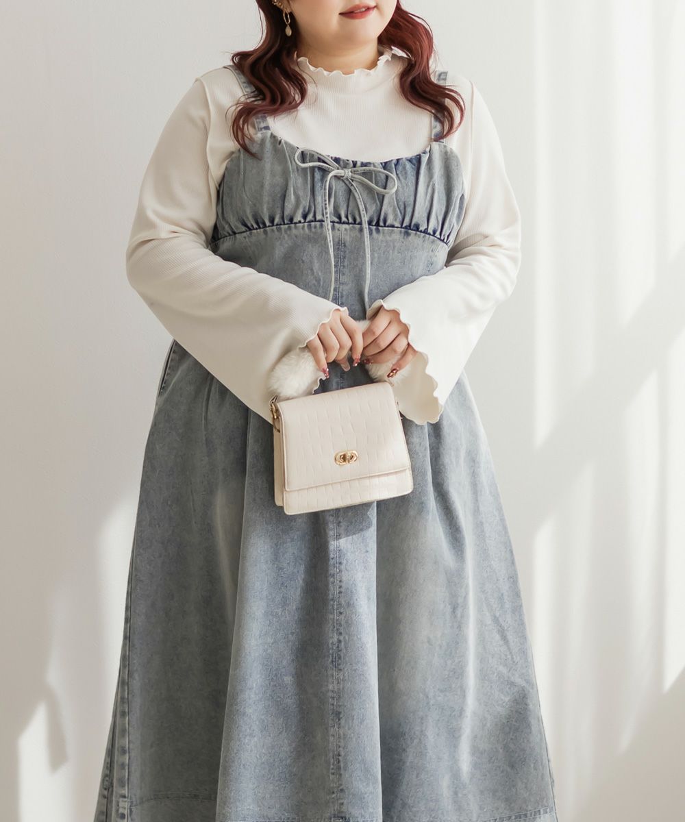 CLETTEオリジナルビスチェ風デニムワンピース | 大きいサイズ