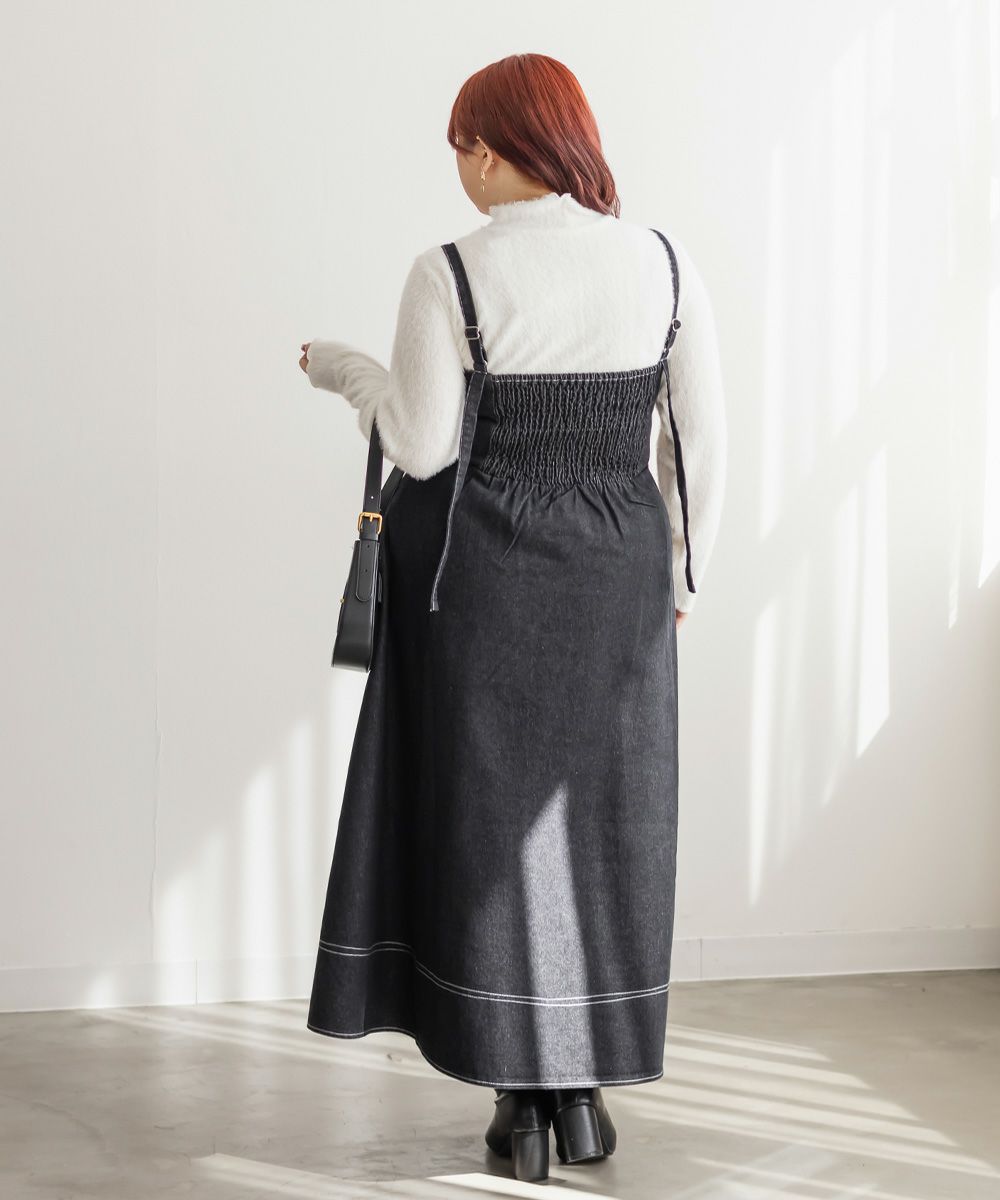 CLETTEオリジナルビスチェ風デニムワンピース | 大きいサイズ