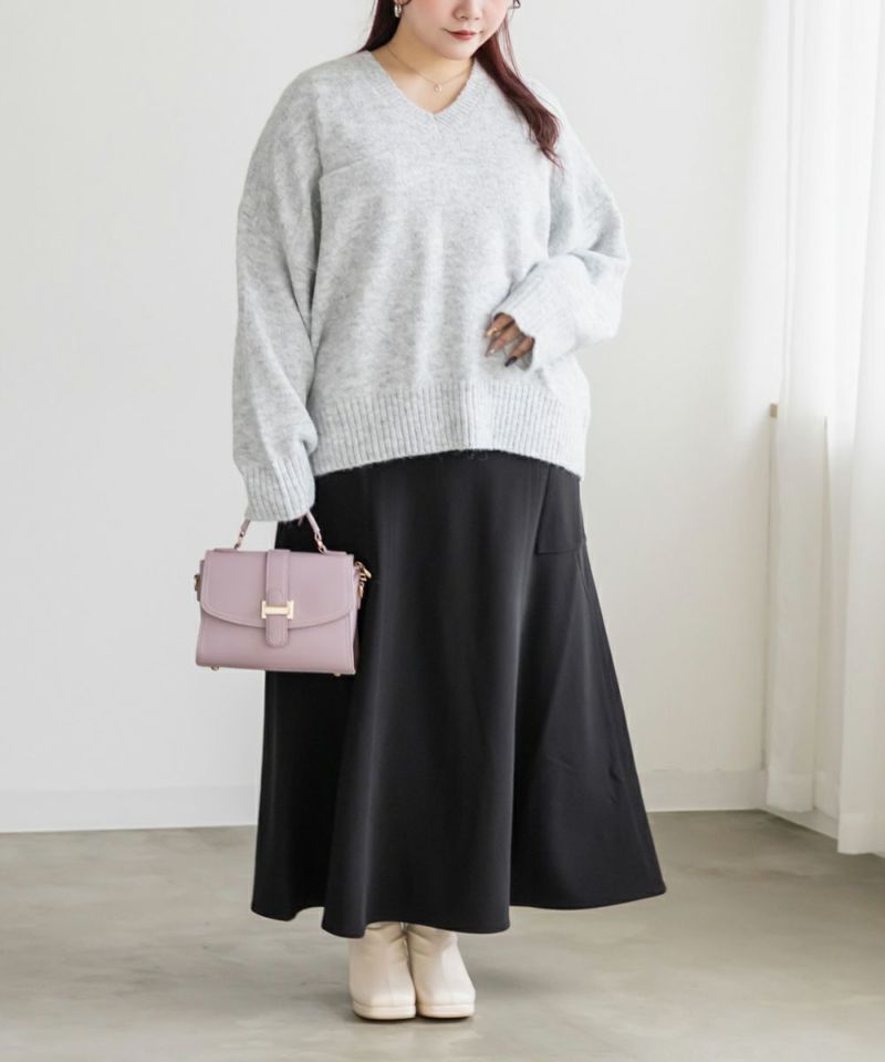 ポケット付きアルパカタッチニット | 大きいサイズ レディース専門店