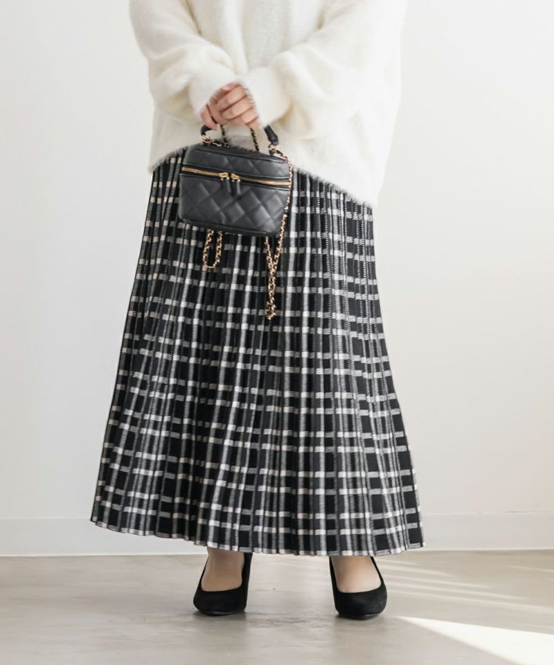 チェック柄プリーツニットスカート | 大きいサイズ レディース専門店