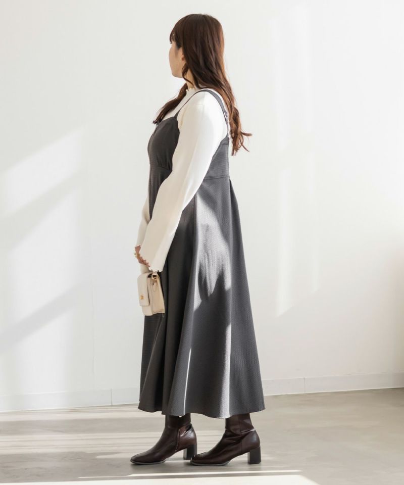 CLETTEオリジナフロントジップ千鳥柄ワンピース | 大きいサイズ