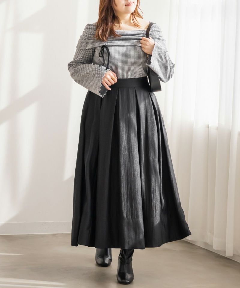 CLETTEオリジナルウエストタックシアーロングスカート | 大きいサイズ