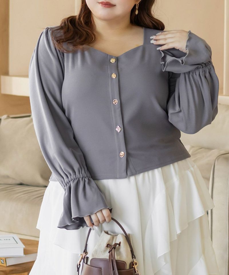 CLETTEオリジナルアソートボタンキャンディスリーブトップス | 大きい