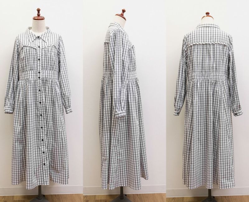 CLETTEオリジナルビスチェ風切替チェック柄シャツワンピース | 大きい