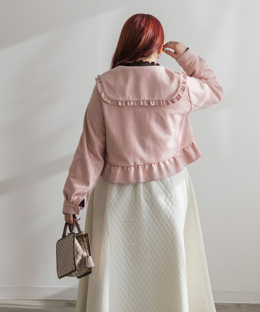 スエード風フリルジャケット | 大きいサイズ レディース専門店 CLETTE