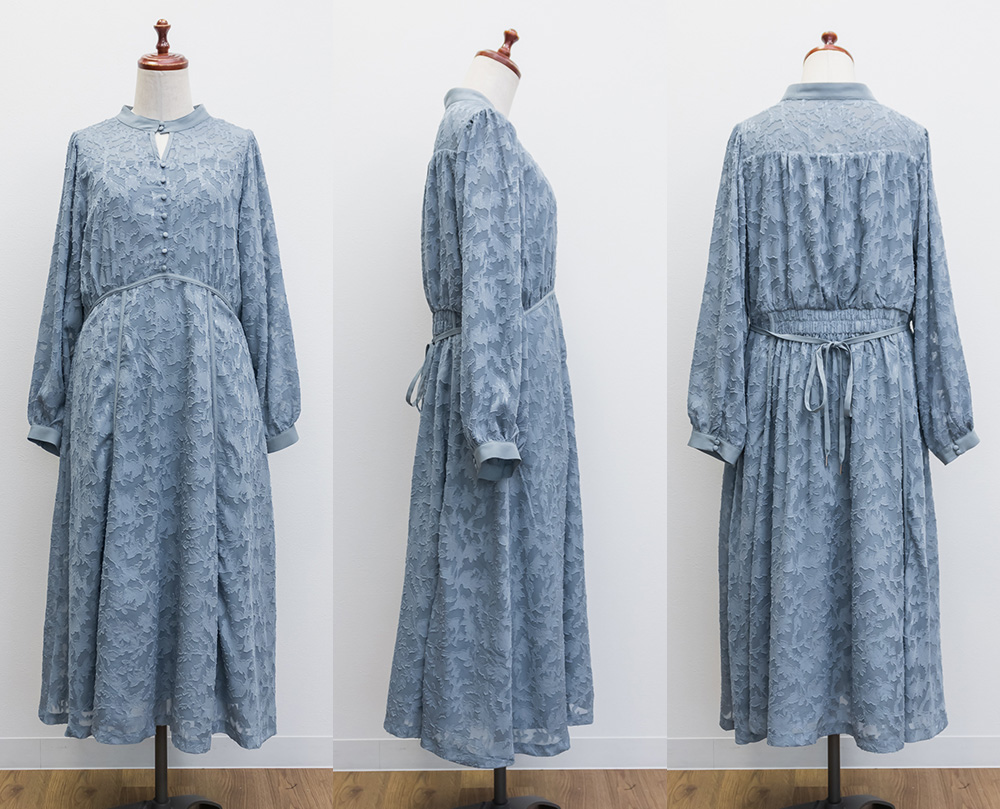 CLETTEオリジナルパイピングデザインシアー花柄ワンピース | 大きい