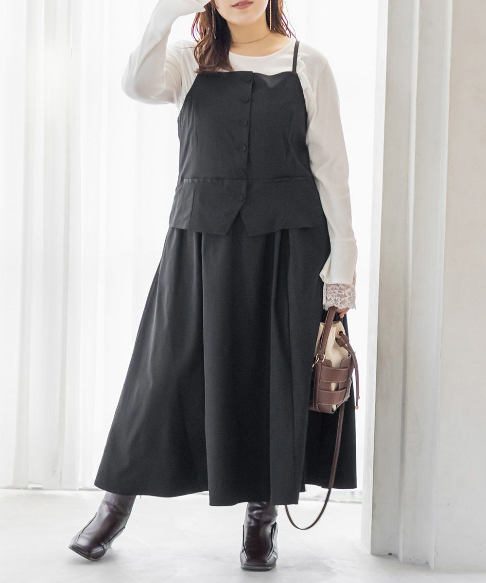 CLETTEオリジナルドッキングビスチェワンピース | 大きいサイズ