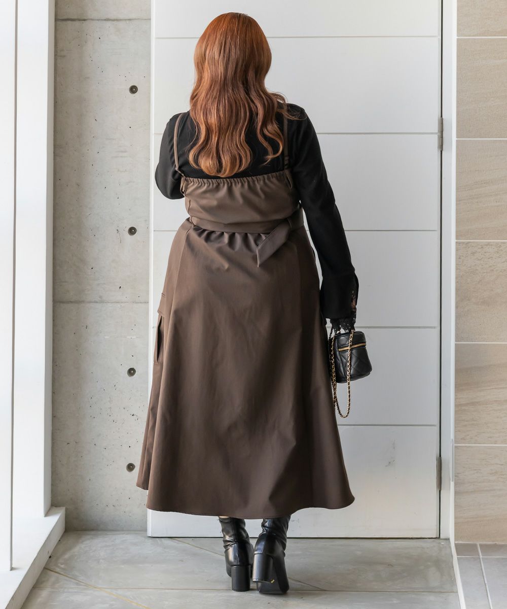 CLETTEオリジナルフロントジップ2WAYベルトワンピース | 大きいサイズ