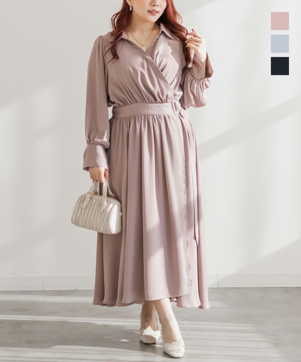 CLETTEオリジナルカシュクールラップシャツワンピース | 大きいサイズ