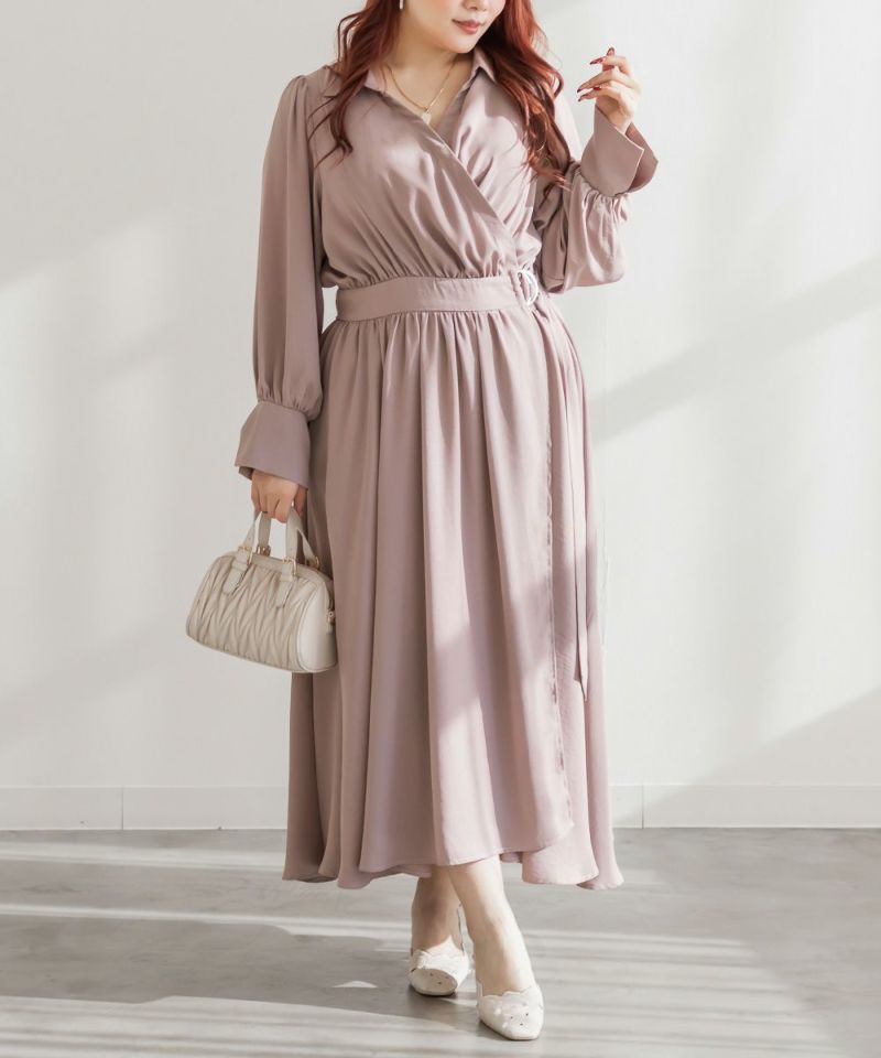 CLETTEオリジナルカシュクールラップシャツワンピース | 大きいサイズ