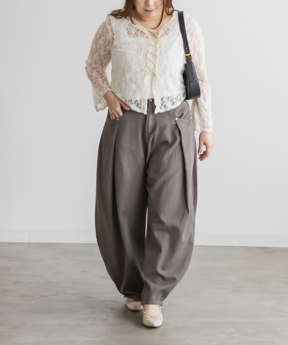 タックワイドバレルパンツ | 大きいサイズ レディース専門店 CLETTE