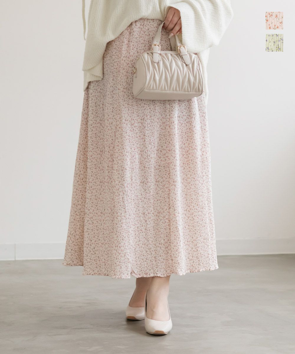 花柄細プリーツスカート | 大きいサイズ レディース専門店 CLETTE