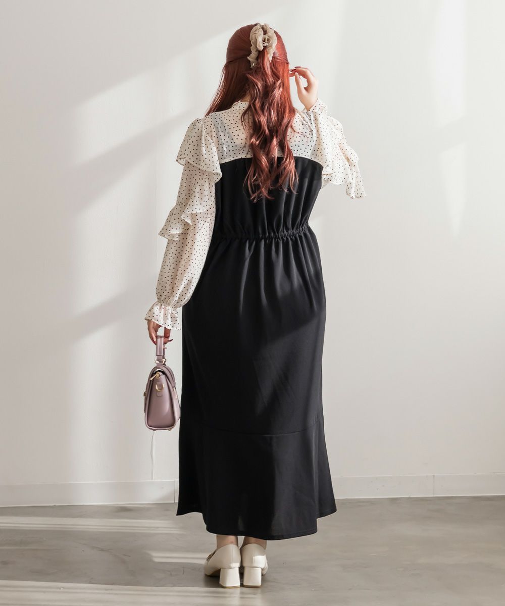 ドッキングリボンタイワンピース | 大きいサイズ レディース専門店