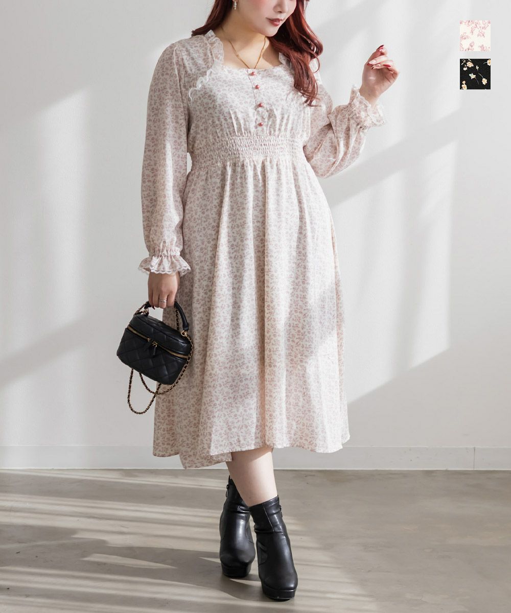 ボレロドッキング花柄ワンピース | 大きいサイズ レディース専門店