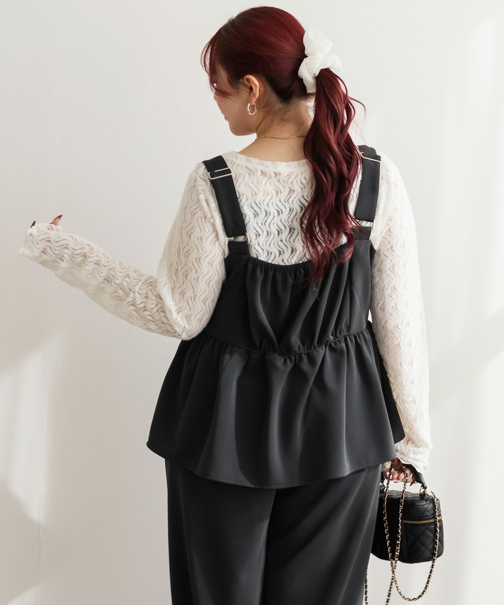 CLETTEオリジナルリップルビスチェ＆ワイドパンツセットアップ