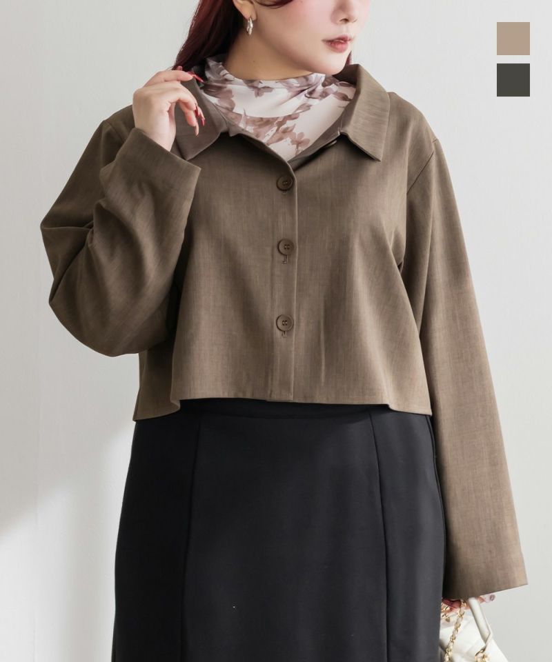 ステンカラーショートジャケット | 大きいサイズ レディース専門店