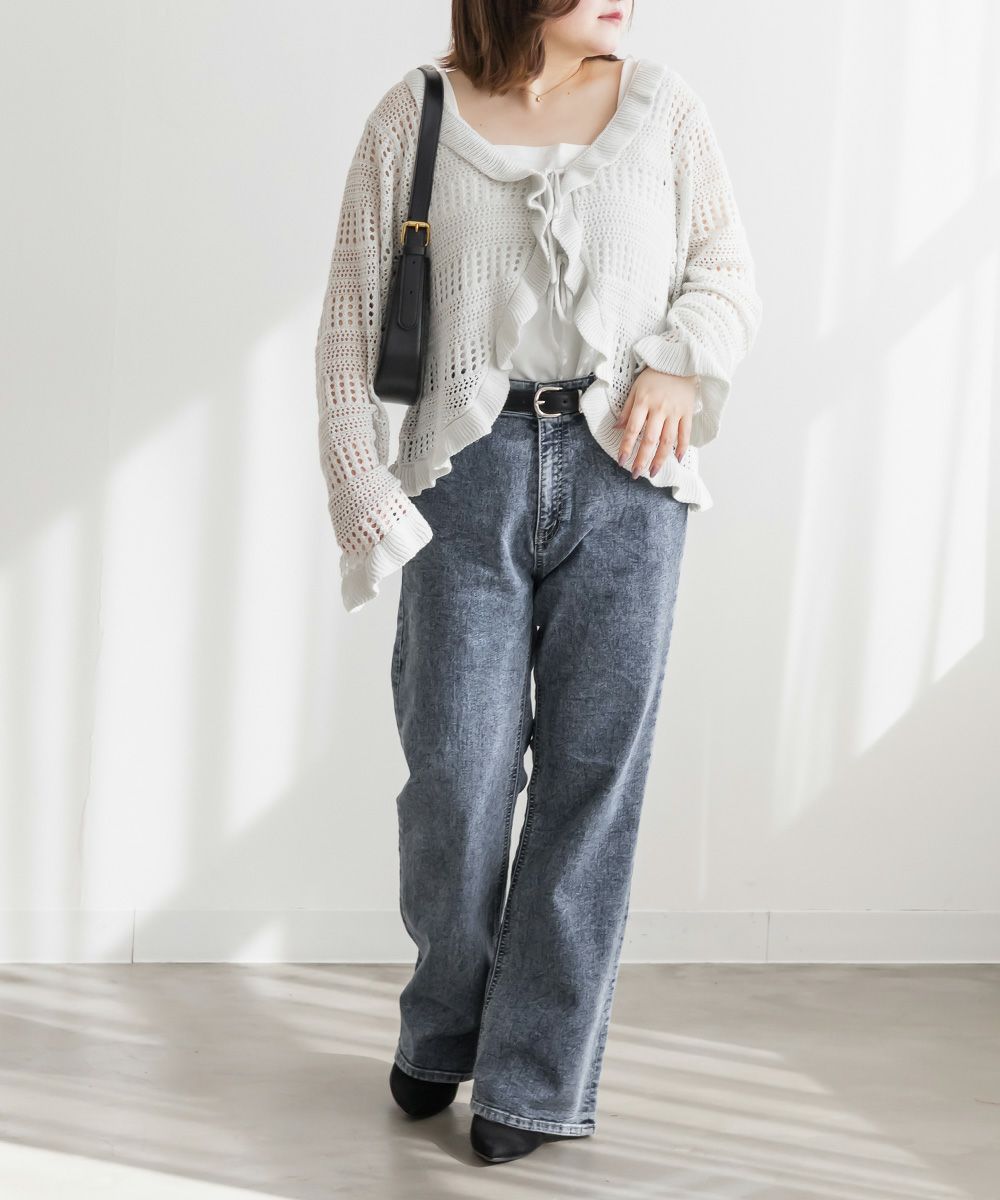 ストレッチデニムフレアパンツ | 大きいサイズ レディース専門店