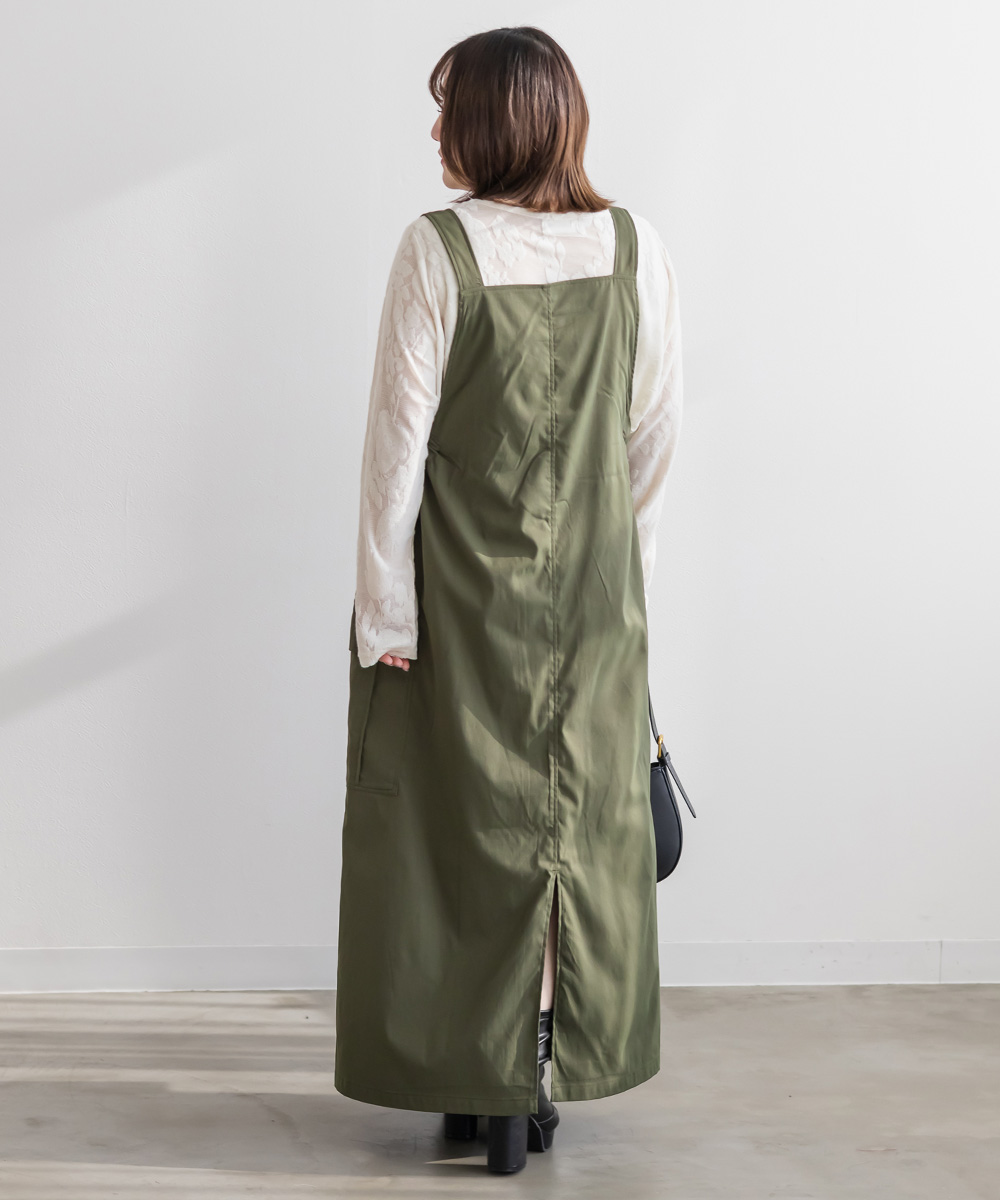 がっさん サイドポケットジャンスカワンピース | 大きいサイズ レディース専門店