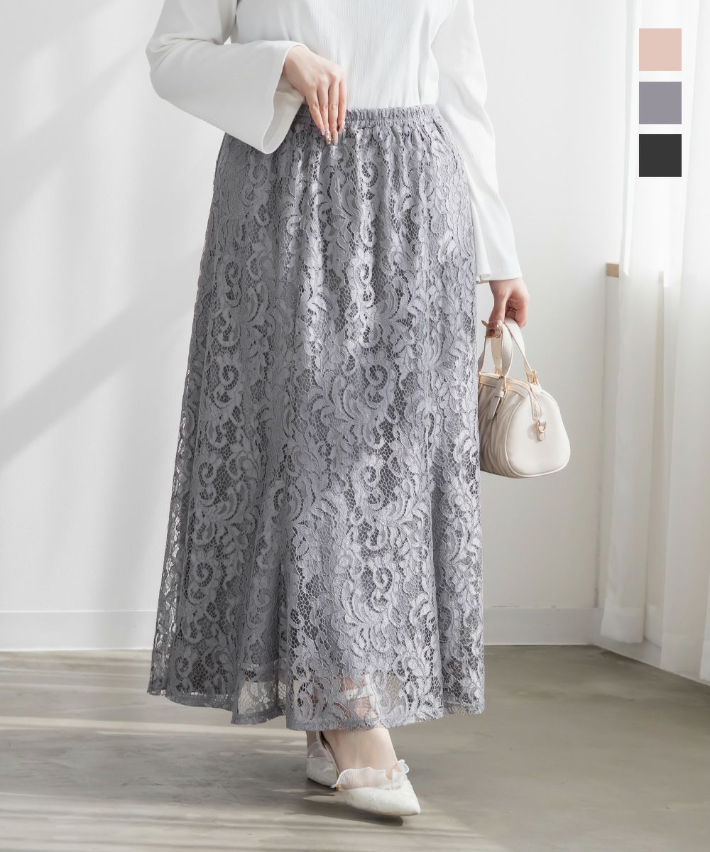 CLETTEオリジナルレースフレアスカート | 大きいサイズ レディース専門